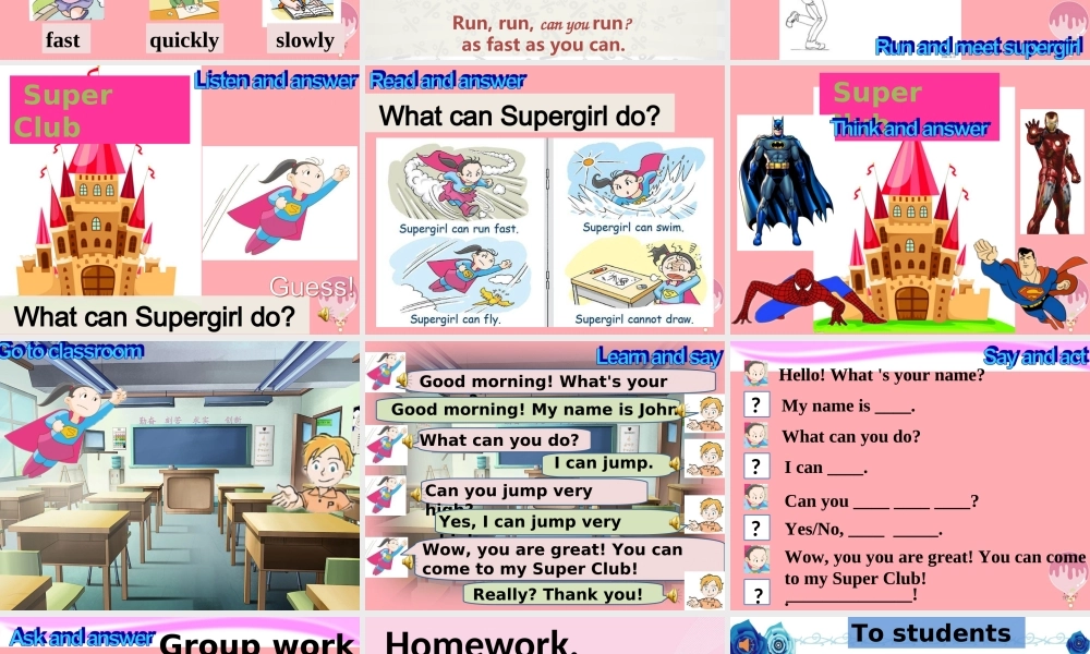 四年级英语上册 Unit 2 Can you swim（第1课时）课件 牛津上海版-牛津上海版小学四年级上册英语课件