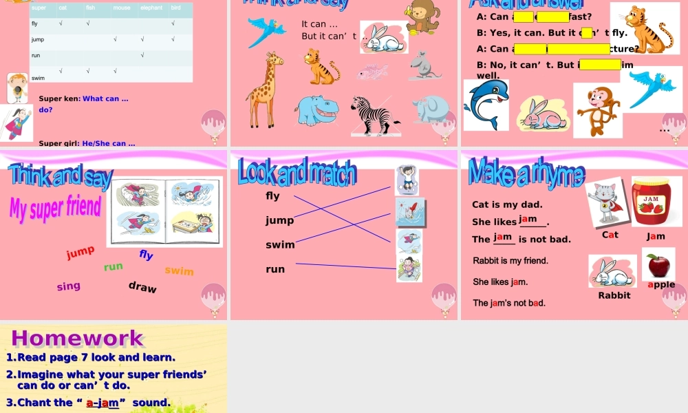 四年级英语上册 Unit 2 Can you swim（第2课时）课件 牛津上海版-牛津上海版小学四年级上册英语课件