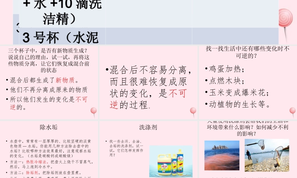 四年级科学下册 第五单元 有趣的变化 第19课《它们发生了什么变化》课件1 冀教版-冀教版小学四年级下册自然科学课件