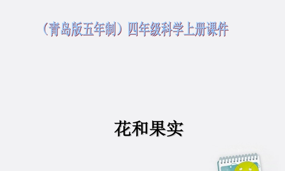 四年级科学上册 花和果实 3课件 青岛版五年制