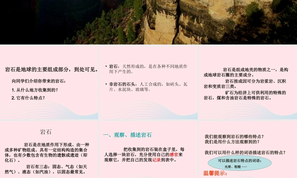 四年级科学下册 4 岩石和矿物 1 各种各样的岩石课件3 教科版-教科版小学四年级下册自然科学课件