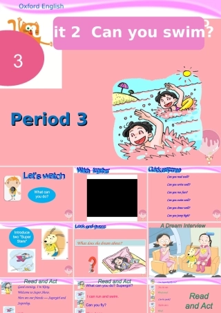 四年级英语上册 Unit 2 Can you swim（第3课时）课件 牛津上海版-牛津上海版小学四年级上册英语课件