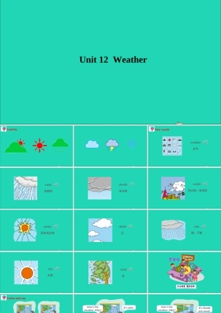 四年级英语上册 Module 4 The world aroun Unit 12 Weather课件+素材 沪教牛津版（三起）