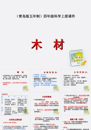四年级科学上册 木材 2课件 青岛版五年制