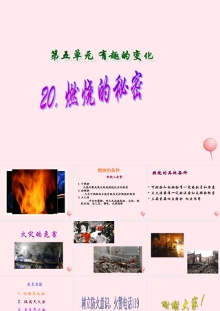 四年级科学下册 第五单元 有趣的变化 第20课《燃烧的秘密》课件3 冀教版-冀教版小学四年级下册自然科学课件