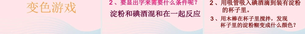 四年级科学下册 第五单元 有趣的变化 第21课《变色游戏》课件2 冀教版-冀教版小学四年级下册自然科学课件