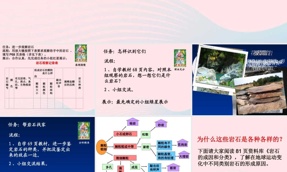 四年级科学下册 4 岩石和矿物 2 认识几种常见的岩石课件1 教科版-教科版小学四年级下册自然科学课件