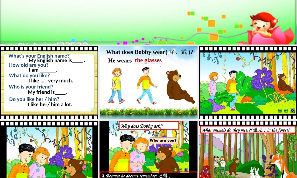 四年级英语上册 Unit 2 I like bobby课件1 北师大版（一起）-北师大版小学四年级上册英语课件