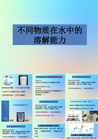四年级科学上册 溶解 4不同物质在水中的溶解能力课件 教科版-教科版小学四年级上册自然科学课件