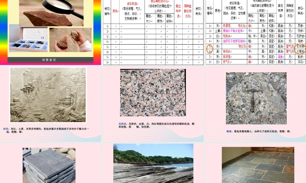 四年级科学下册 4 岩石和矿物 2 认识几种常见的岩石课件6 教科版-教科版小学四年级下册自然科学课件