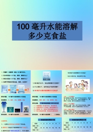 四年级科学上册 溶解 6 100毫升水能溶解多少克食盐课件 教科版-教科版小学四年级上册自然科学课件