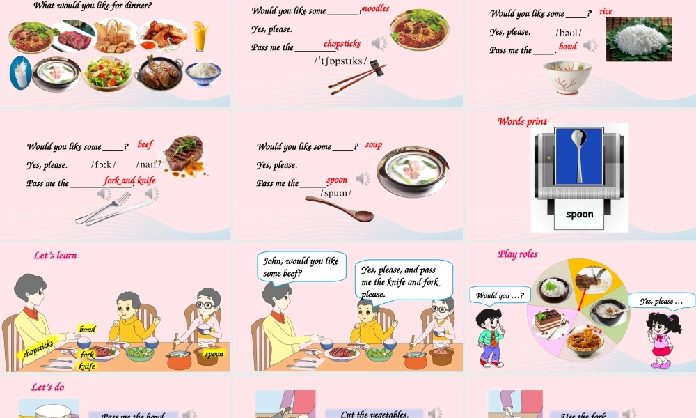 四年级英语上册 Unit 5 Dinner is ready Part B 第1课时备用课件+素材 人教PEP