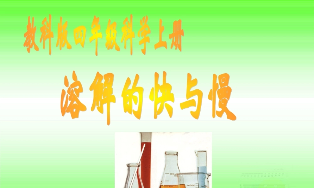 四年级科学上册 溶解的快与慢 1课件 教科版