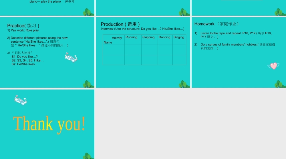 四年级英语上册 Unit 2 Lesson 2 She likes dancing课件 鲁科版-鲁科版小学四年级上册英语课件