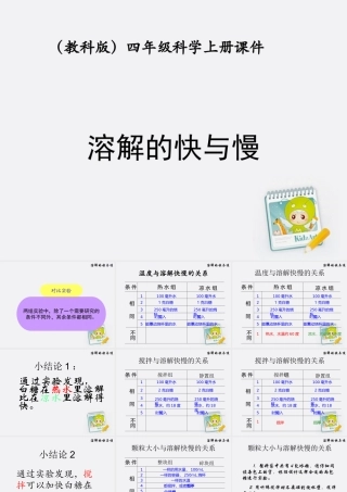 四年级科学上册 溶解的快与慢 3课件 教科版