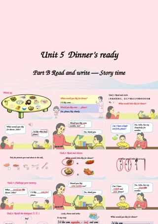 四年级英语上册 Unit 5 Dinner is ready Part B 第3课时备用课件+素材 人教PEP