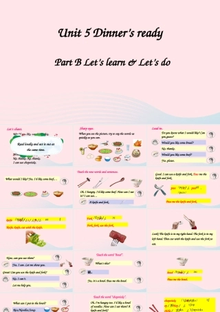 四年级英语上册 Unit 5 Dinner is ready Part B 第5课时上课课件+素材 人教PEP