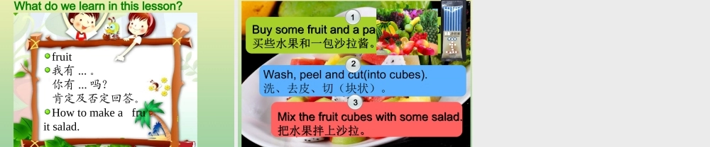 四年级英语上册 Unit 2 Let’s make a fruit salad（第1课时）课件 牛津译林版（三起）-牛津版小学四年级上册英语课件