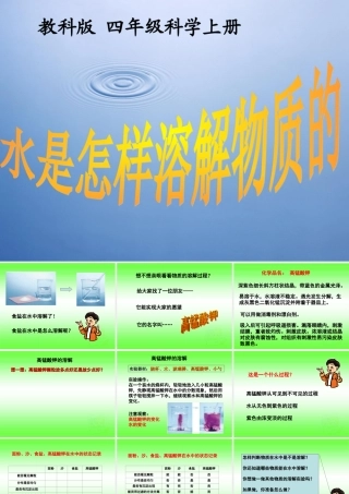 四年级科学上册 水是怎样溶解物质的 1课件 教科版