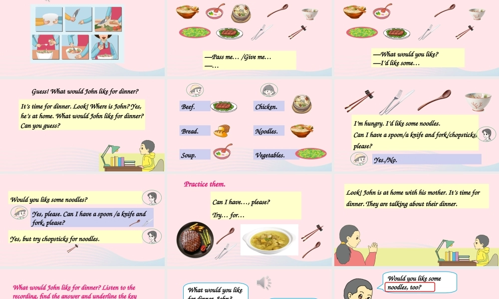 四年级英语上册 Unit 5 Dinner is ready Part B 第6课时上课课件+素材 人教PEP