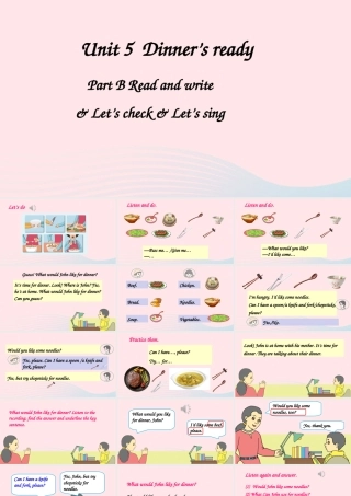 四年级英语上册 Unit 5 Dinner is ready Part B 第6课时上课课件+素材 人教PEP
