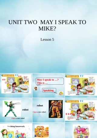 四年级英语上册 Unit 2 May I speak to Mike Lesson 5课件 北京课改版-北京课改版小学四年级上册英语课件