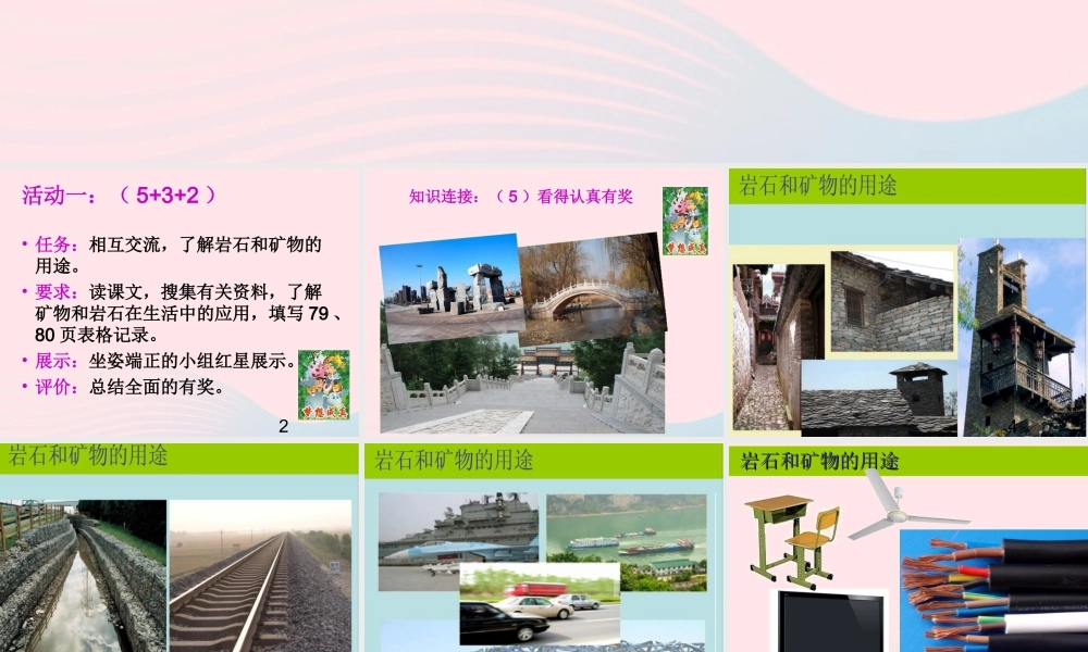 四年级科学下册 4 岩石和矿物 7 岩石 矿物和我们课件2 教科版-教科版小学四年级下册自然科学课件