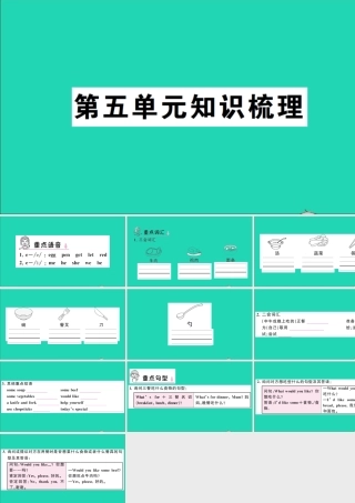 四年级英语上册 Unit 5 Dinner is ready单元知识梳理课件 人教PEP-人教PEP小学四年级上册英语课件