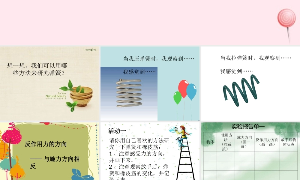 四年级科学下册 4.2《弹簧和橡皮筋》课件2 湘教版-湘教版小学四年级下册自然科学课件