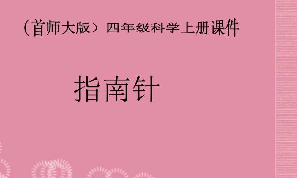四年级科学上册 指南针 1课件 首师大版