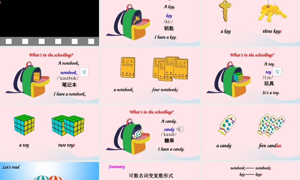 四年级英语上册 Unit 2 My schoolbag Part B 第1课时备课课件+素材 人教PEP