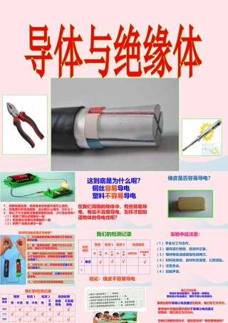 四年级科学下册 1 电 5 导体与绝缘体课件1 教科版-教科版小学四年级下册自然科学课件