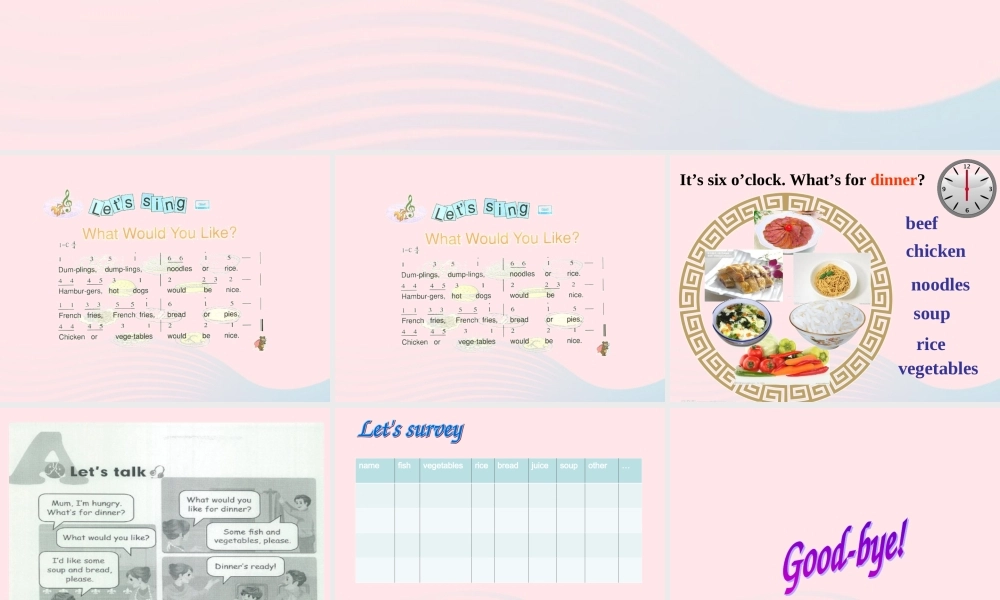 四年级英语上册 Unit 5 Dinner's ready第二课时课件 人教PEP版-人教PEP小学四年级上册英语课件