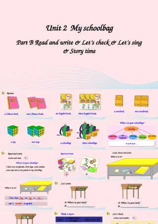 四年级英语上册 Unit 2 My schoolbag Part B 第3课时备课课件+素材 人教PEP