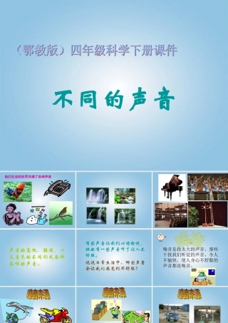 四年级科学下册 不同的声音1课件 鄂教版