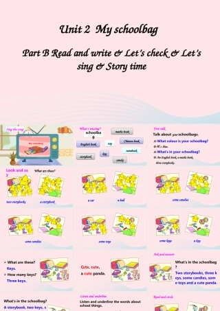 四年级英语上册 Unit 2 My schoolbag Part B 第6课时上课课件+素材 人教PEP