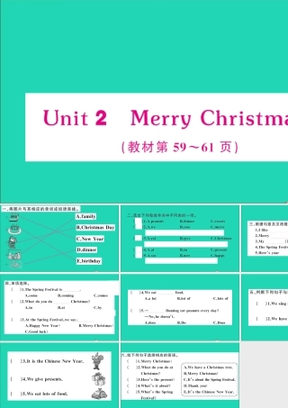 四年级英语上册 Module 10 Unit 2 Merry Christmas作业课件 外研版（三起）-外研版小学四年级上册英语课件