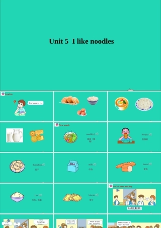 四年级英语上册 Unit 5 I like noodles课件+素材 湘少版
