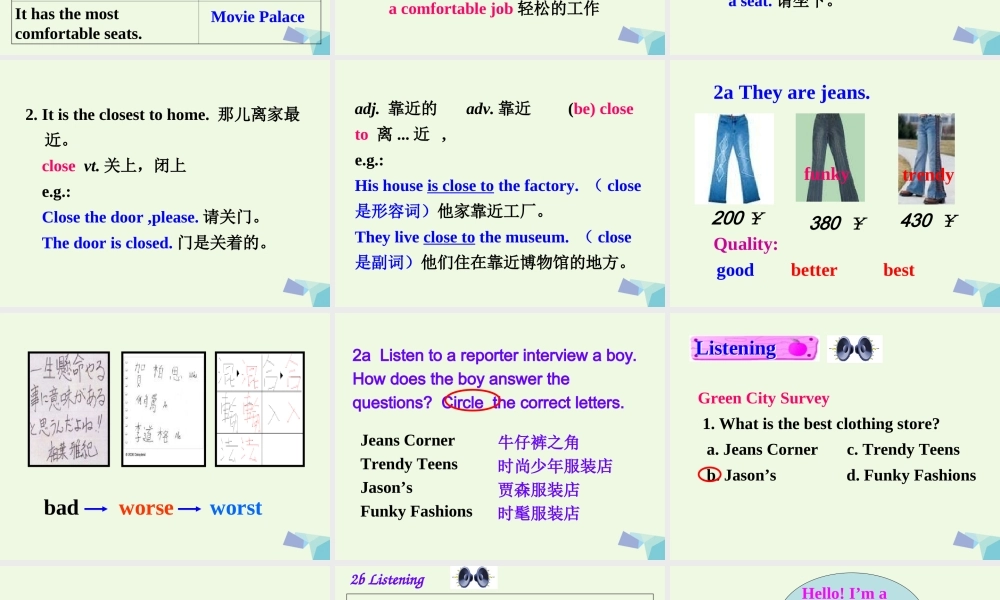 四年级英语上册 Unit 6 review课件1 北师大版（一起）-北师大版小学四年级上册英语课件