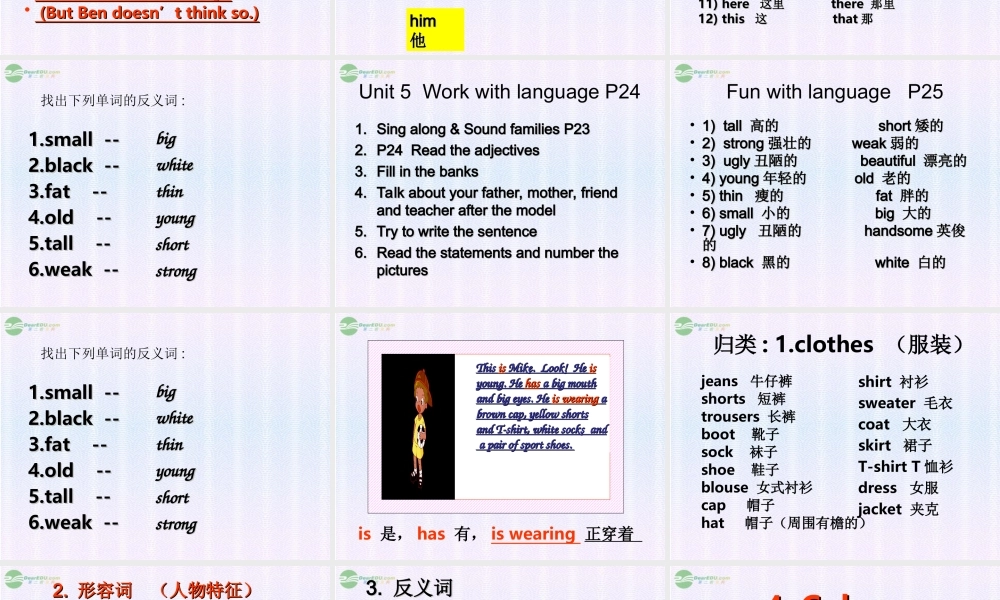 四年级英语上册 Module2 Unit5课件 广州版