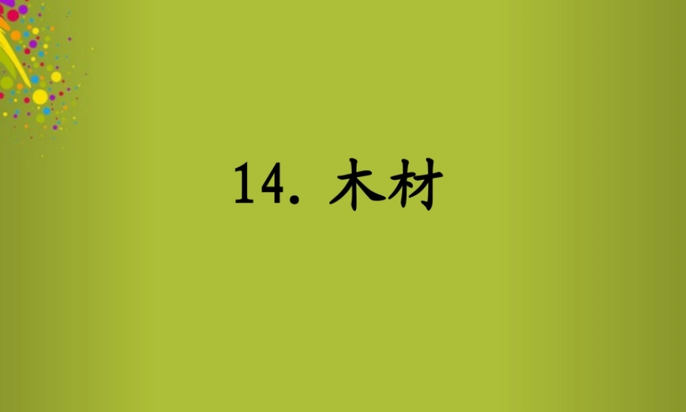 四年级科学下册《木材》课件4 青岛版