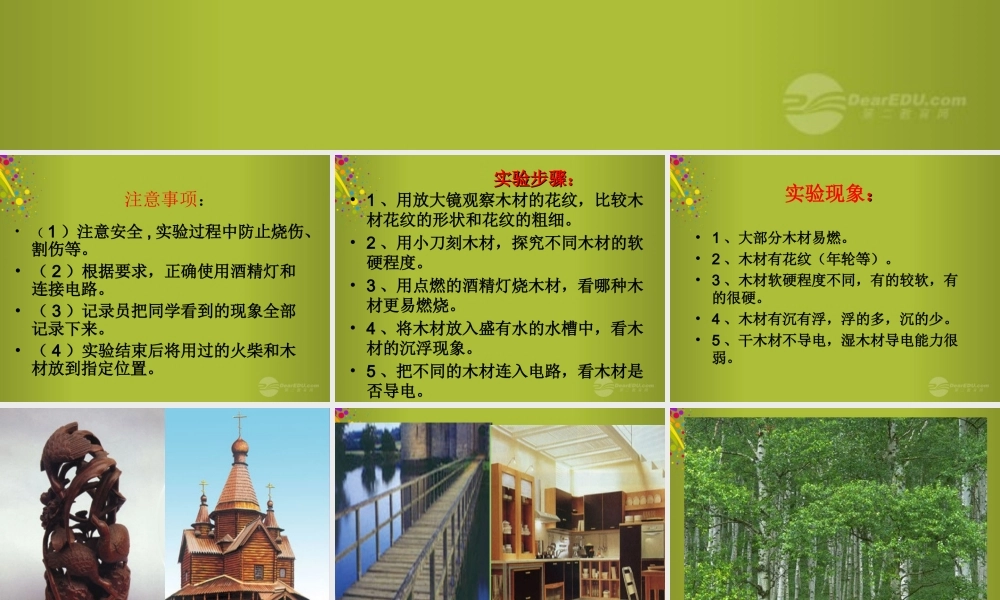 四年级科学下册《木材》课件5 青岛版