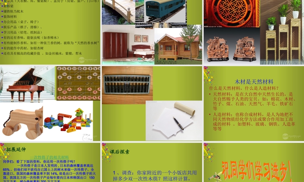 四年级科学下册《木材》课件7 青岛版