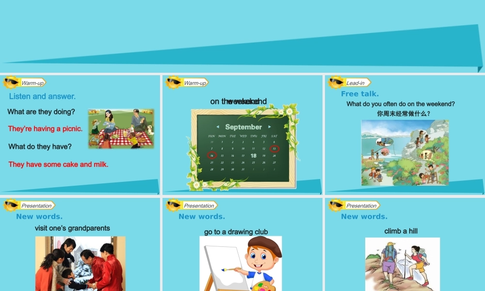四年级英语上册 Unit 2 On the Weekend（Lesson 1）课件 人教新起点-人教新起点小学四年级上册英语课件