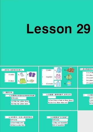 四年级英语上册 Unit 5 I like those shoes Lesson 29作业课件 人教精通版（三起）-人教版小学四年级上册英语课件