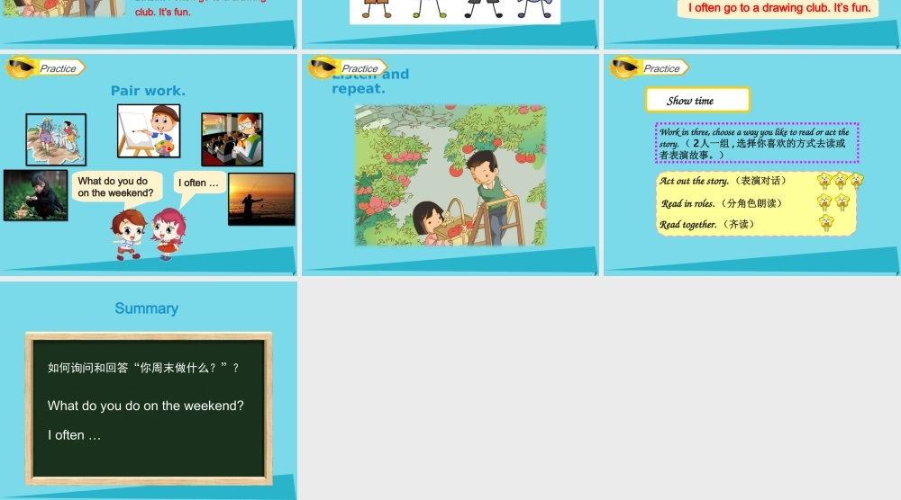 四年级英语上册 Unit 2 On the Weekend（Lesson 2）课件 人教新起点-人教新起点小学四年级上册英语课件