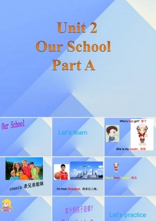 四年级英语上册 Unit 2 Our school Part A课件1 （新版）闽教版-闽教版小学四年级上册英语课件
