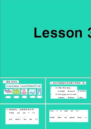 四年级英语上册 Unit 5 I like those shoes Lesson 30作业课件 人教精通版（三起）-人教版小学四年级上册英语课件