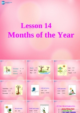 四年级英语上册 Unit 2 Shopping in the Citylessson14 Months of the year课件 冀教版（三起）-冀教版小学四年级上册英语课件