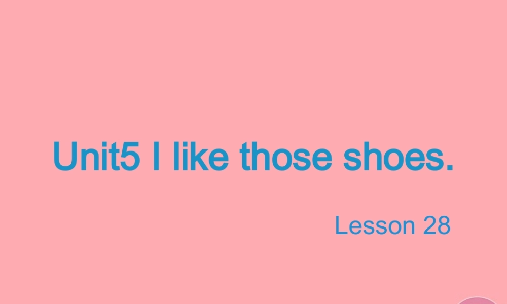 四年级英语上册 Unit 5 I like those shoes（Lesson 28）教学课件 人教精通版-人教版小学四年级上册英语课件
